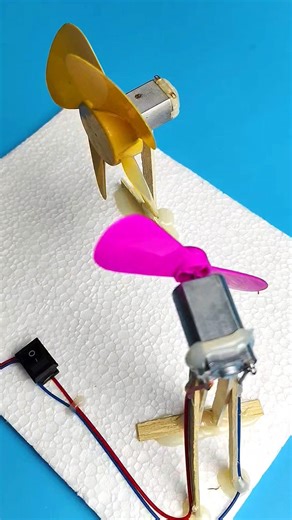 Can Airflow From One DC Motor Spin Another Motor? Real Science Experiment #shorts #tech #dcmotor