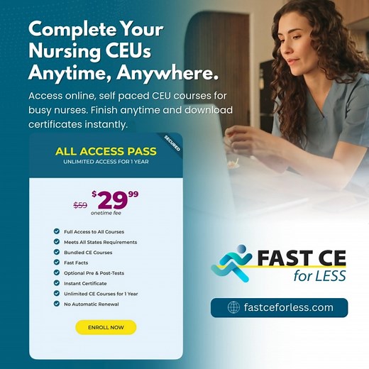 Fast CE for Less | 🎓 Complete Your Nursing CEUs Anytime, Anywhere Busy schedule? No problem. Get unlimited access to online, self-paced nursing CEU courses... | Instagram