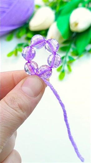 How to make crochet bracelet with beads step-by-step tutorial for beginners ￼#beadsbracelets#crochet