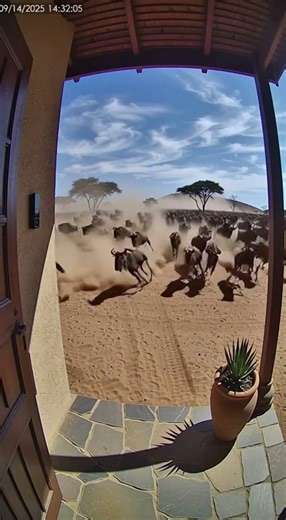 Wildebeest Stampede Crashes Through Safari Lodge