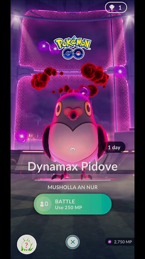 PokeGOThy Caught Dynamax Pidove CP 142 with a Great Throw Pokemon GO #Shorts