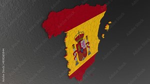 Spain map 3d. 3d map of Spain. Stock Video