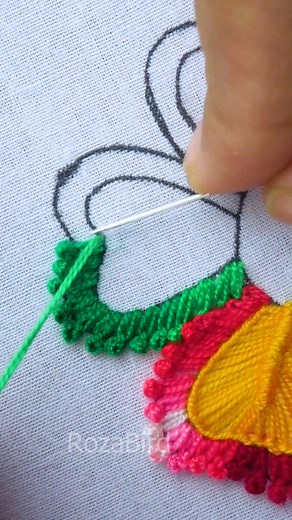 115K views · 1K reactions |  Cute flower embroidery design! #embroidery #content #fbreels #stitch #reels #useful #fbreelsvideo #reelsfb #trending #facebookreels #tutorial #fb #cute #diy #satisfying #viral #handembroidery #viralvideoreels #tricks #support #flowers #flower | RozaBird | Facebook