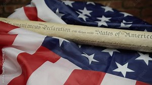 Declaration of independence United States of America Document History Stock Video