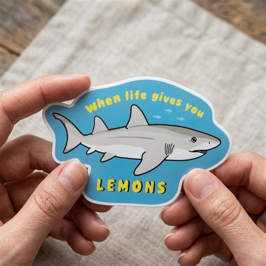 Lemon Shark Sticker, Ocean Shark Vinyl Decal, Marine Life Sticker, Sea Animal Sticker, Waterproof Vinyl Sticker,shark Lover Gift - Etsy