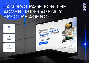 Landing page for the advertising agency