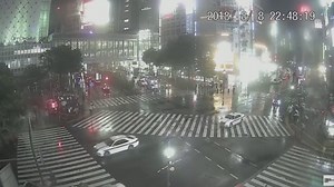 Shibuya crossing remains busy as Typhoon Shanshan nears