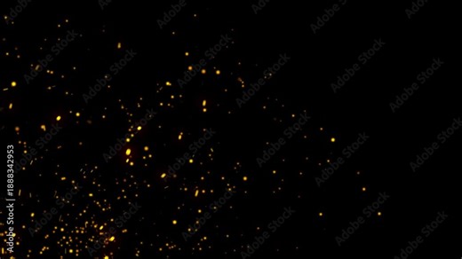 Burning Fire Embers Spark Particle Effect for overlay effect on black background. Fire Embers and Flying Sparks concept.