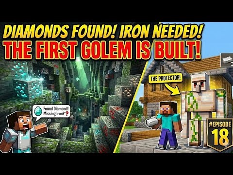 Finally Built My First Iron Golem! 🤖 | Minecraft Survival #18 ||
