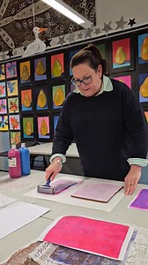 A few of our recent projects have included some gelli printed paper as part of a collage. I've had quite a few people ask how we set up for gelli printing and the process we use, so here is exactly what we do. After quite a few years of gelli printing with kids, this seems to be the most effective method. | Art Teacher Life