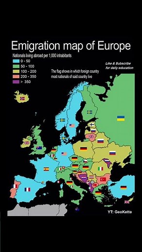 Emigration map of Europe