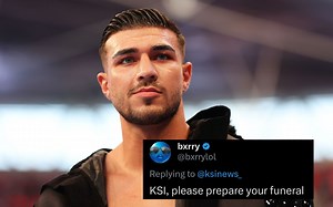"Please prepare your funeral" - Tommy Fury's physique in latest photo has fans seriously concerned about KSI