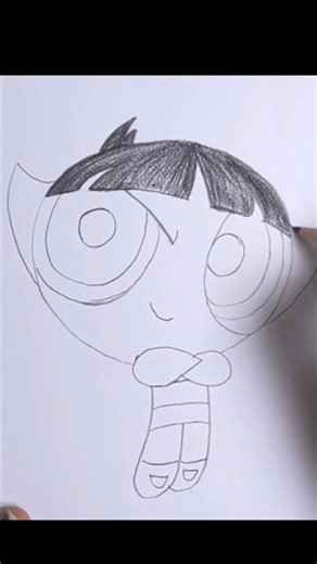 Easy Buttercup Drawing Tutorial 💚 | Powerpuff Girls #Shorts #cartoon