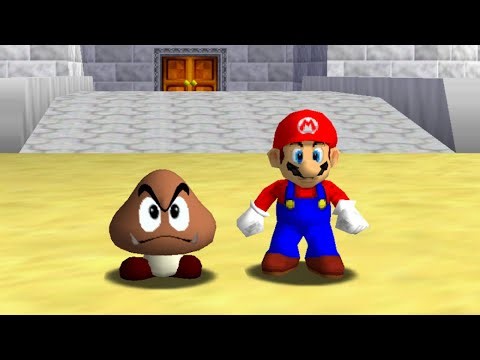 DS Mario and Goomba in Mario 64 - Full Game Walkthrough