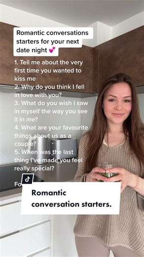 Romantic conversation starters for your next date night 🖤 #couplesconversations #conversationstarters #deepconversationstarters #romanticconversations #questionsforcouples #dateidea #datenightideas #easydateidea