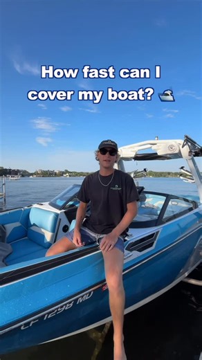 Seeing how fast I can cover my boat solo! Someone try and beat me! #wakeboats | The Wakesurf Party
