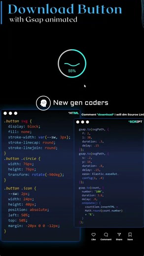 Download button Animation with html css #coding #codeflow #webdesign #python #viral #frontendcourse
