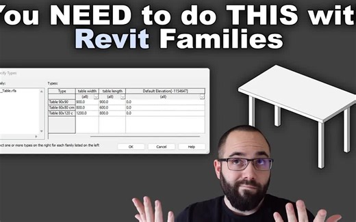 Revit 教程中的族类型目录