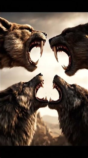smilodon vs Dire Wolf face off against each other during the ice age WHO WIN