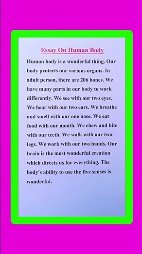 Essay On Human Body in English | Human Body Essay in English | Paragraph On Human Body in English