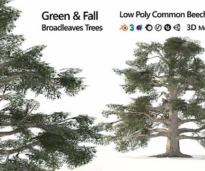 ArtStation - Low Poly Common Beech Trees 3D Model | Resources