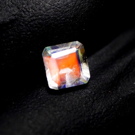 0.90 CTS, Natural Moonstone, Square Rainbow AAA  Moonstone Gemstone: Madagascar, Red-blue Fire (6X6 MM) Jewelry Making, - Etsy
