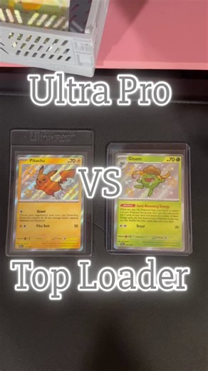 Maritza Guzman on Instagram: "Ultra Pro VS Top Loader I keep getting asked why I have most of my cards in Card Savers and Ultra Pro Protectors instead of Top Loaders so I made a small video explaining my reasoning. I use all three honestly. Also I recommend if you’re going to get your cards graded to use an ultra pro instead of a top loader so they don’t move around during shipping! Again this is just my preference! You can Protect your cards anyway you like 👍🏼 #tcg #ultrapro #toploader"