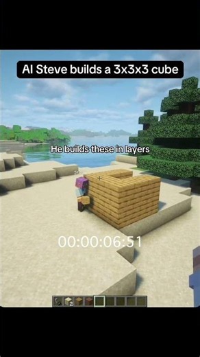 AI Steve builds a 3x3x3 cube