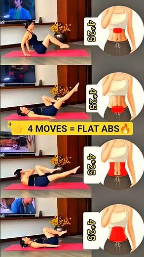 Burn Belly Fat Fast! 4-Move Lying Down Core Workout 🔥 | 4×25 No equipment #CoreWorkout #fitness