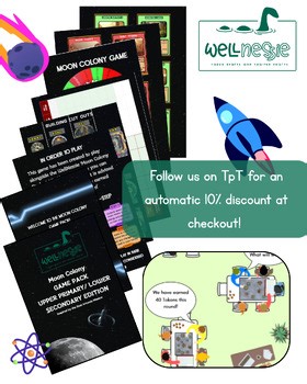 Moon Colony Game Pack and Missions - Artemis mission classroom space project
