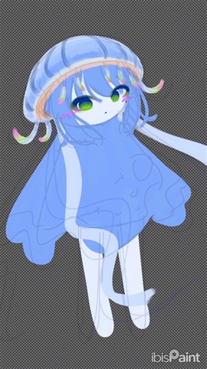 ハナガサクラゲの子を描きました。#くらげ #イラスト #オリジナル