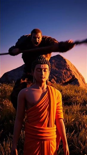 Assassin Stops Mid-Strike: Buddha's Aura Block! #Buddhism #Dharma #karma #peace