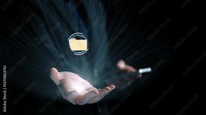 Business person managing online documents folders for efficient work processes. Ensure secure and quick access to all your important online documents with ease. UUID