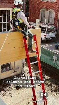 Mass timber construction second floor insulation of column and beams