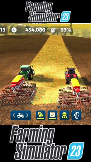 🚜 2 Tractors Seed Planting Together | Mega Seeding Machine Action | FS23 Mobile #shorts #viral