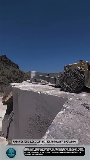 Massive stone block cutting tool for quarry operations #tools