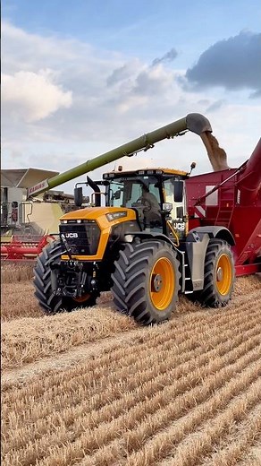 The New JCB 6300 Fastrac with HORSCH chaser bin #jcbfastrac