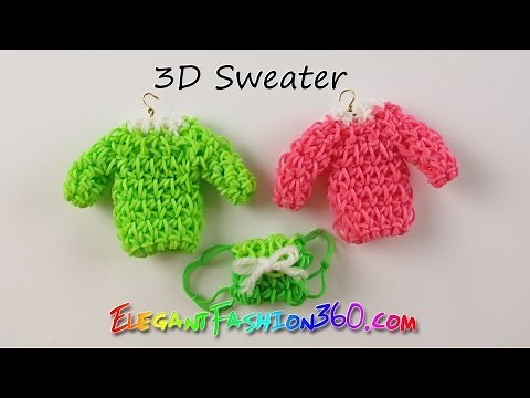 DIY Rainbow Loom Sweater 3D Charm - How to Loom Bands Tutorial
