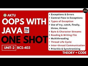 Java OOPS in One Shot | Unit-2 | OOPS With Java Aktu 4th Sem BCS 403 | Aktu Exams One Shot Video