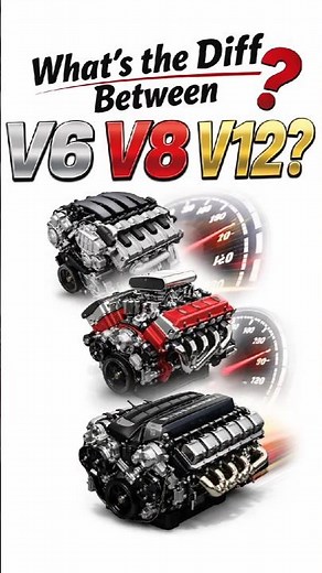 What’s the difference between V6, V8, and V12 engines? 🚗 #engineering #automotive #cars
