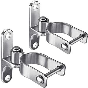 2Pack Wall Mount Gate Hinge | 1-3/8'' Chain Link Hinge for Farm, 304 Stainless Steel Pipe, Wall Plate 5/8'' Pin Matches Chain Link Fence