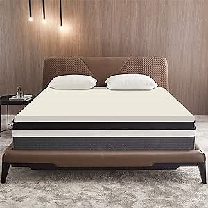 Nutan 1-inch Breathable Foam Mattress Topper for Orthopedic Support | Premium Supporting Bed Pads with Luxurious Softness, Comfortable Bed Toppers for Back Pain and Better Sleep, Twin, White