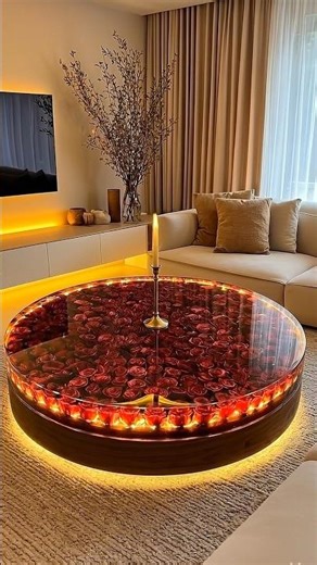 We Packed 500 Roses Into This Glowing Resin Table! 🌹✨ #satisfying #decoration #diy