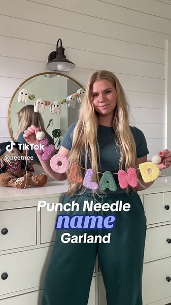 Making these little punch needle name displays has been so much fun 🤭 #punch #punchneedle #punchneedletiktok #diy #crafts