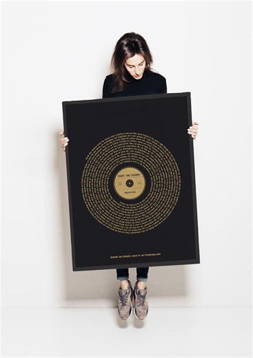 Poster Picture "personalized Lyrics" -singer / Group as Desired, Lyric Print, Music Gift Also for Him, Record Variants - Etsy