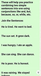 Combine the following sentences using conjunctions:He is tire... | Filo