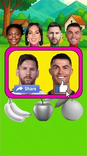 “Ronaldo & Messi Choose Fruit Colors 🍎⚽😂