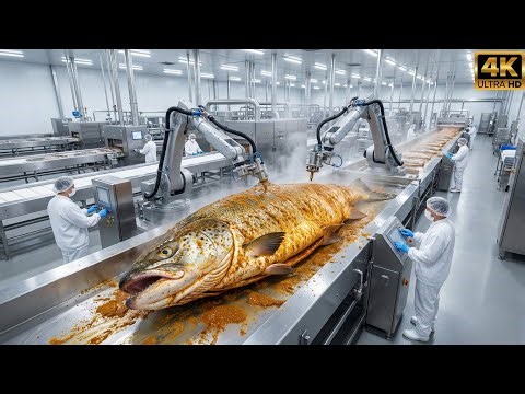 Inside the fish 🐠 Is Processed in Mega Factory | Fish Cleaning & Packing Process#factory#aivideo