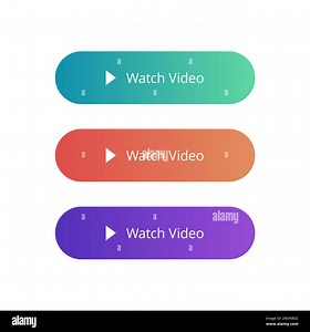 Watch video vector buttons. Video play button set in different colors isolated on white background. Flat gradient buttons. Vector modern button Stock Vector Image & Art - Alamy