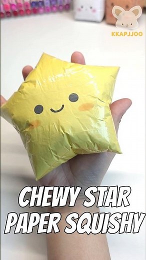 DIY Paper Squishy | Chewy Star ⭐ – So Satisfying #craft #howtomake #fidgettoys #freetemplate